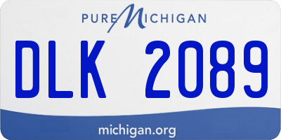 MI license plate DLK2089