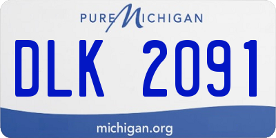 MI license plate DLK2091