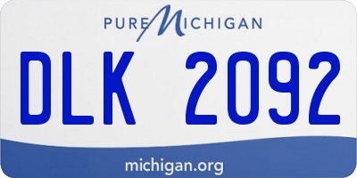 MI license plate DLK2092