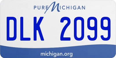 MI license plate DLK2099