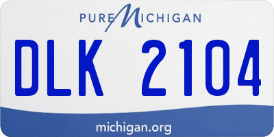 MI license plate DLK2104