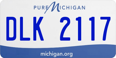 MI license plate DLK2117