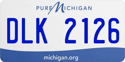 MI license plate DLK2126
