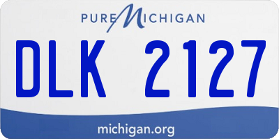 MI license plate DLK2127