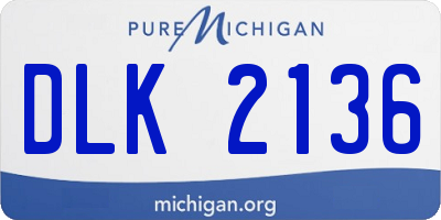 MI license plate DLK2136