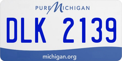 MI license plate DLK2139