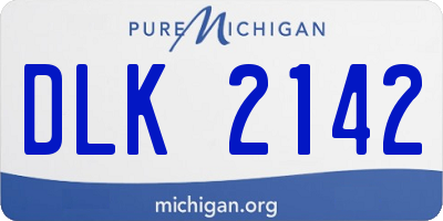 MI license plate DLK2142