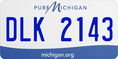 MI license plate DLK2143