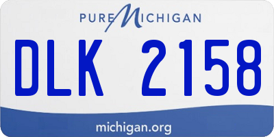 MI license plate DLK2158