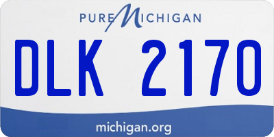 MI license plate DLK2170