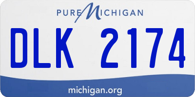MI license plate DLK2174
