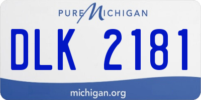 MI license plate DLK2181