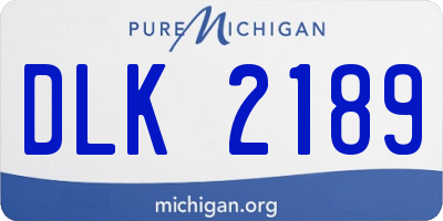 MI license plate DLK2189