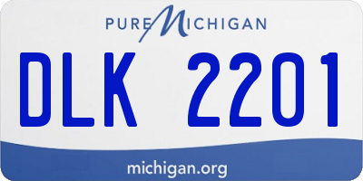 MI license plate DLK2201