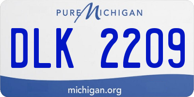 MI license plate DLK2209