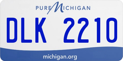 MI license plate DLK2210