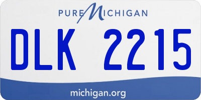 MI license plate DLK2215