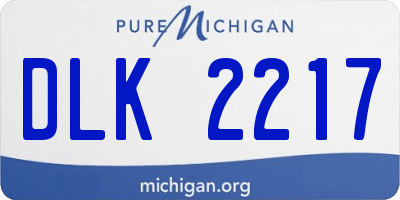 MI license plate DLK2217