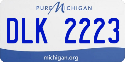MI license plate DLK2223