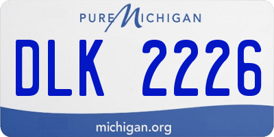 MI license plate DLK2226