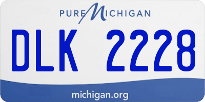 MI license plate DLK2228