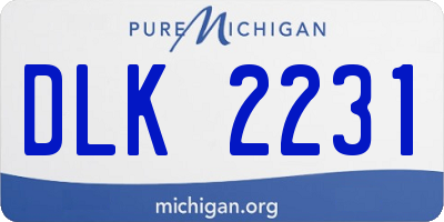 MI license plate DLK2231