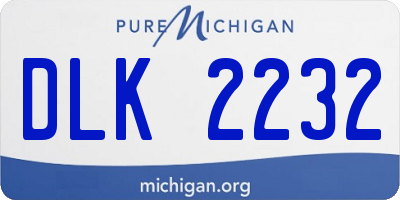 MI license plate DLK2232