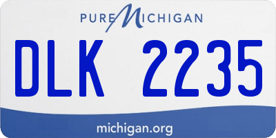 MI license plate DLK2235