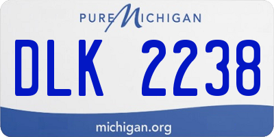 MI license plate DLK2238