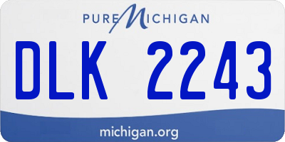 MI license plate DLK2243