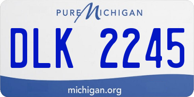 MI license plate DLK2245