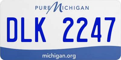 MI license plate DLK2247
