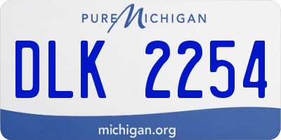 MI license plate DLK2254
