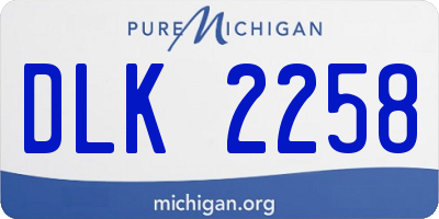 MI license plate DLK2258