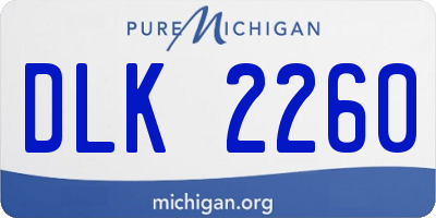 MI license plate DLK2260