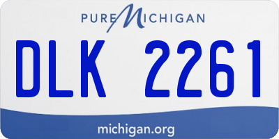MI license plate DLK2261