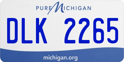 MI license plate DLK2265