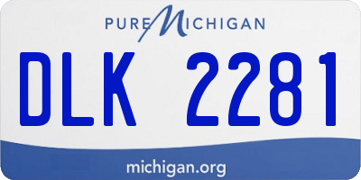 MI license plate DLK2281