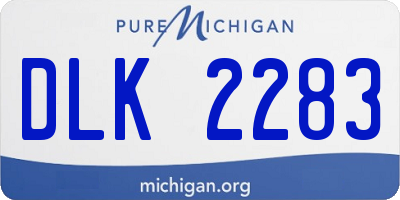 MI license plate DLK2283