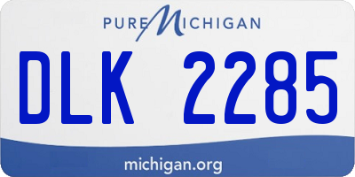 MI license plate DLK2285