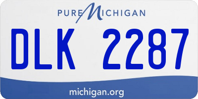 MI license plate DLK2287