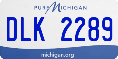 MI license plate DLK2289