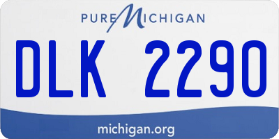 MI license plate DLK2290