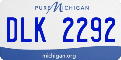 MI license plate DLK2292