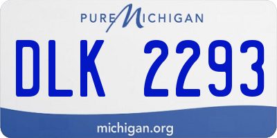 MI license plate DLK2293