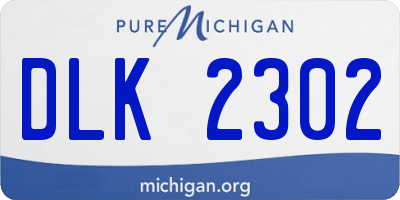MI license plate DLK2302