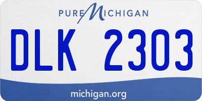 MI license plate DLK2303