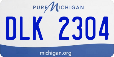 MI license plate DLK2304