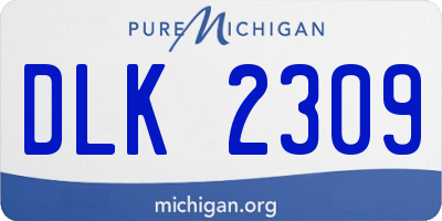 MI license plate DLK2309
