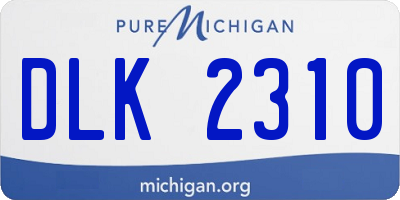 MI license plate DLK2310